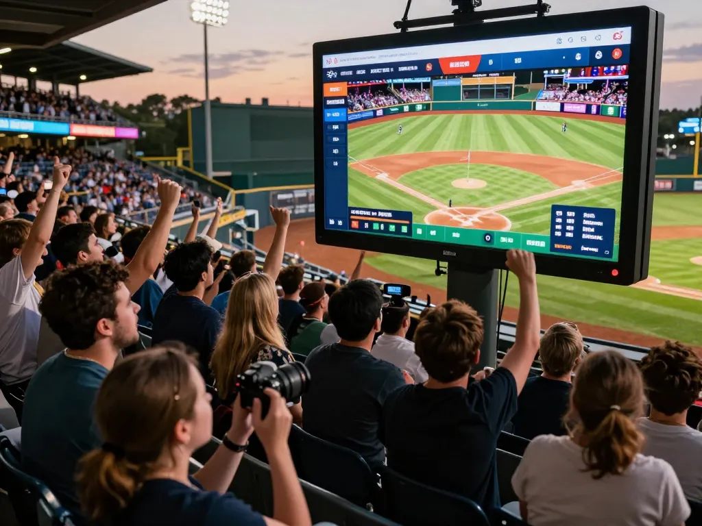 Engaging audience using ok365 sports betting app during a live game, showcasing interactive betting experience.