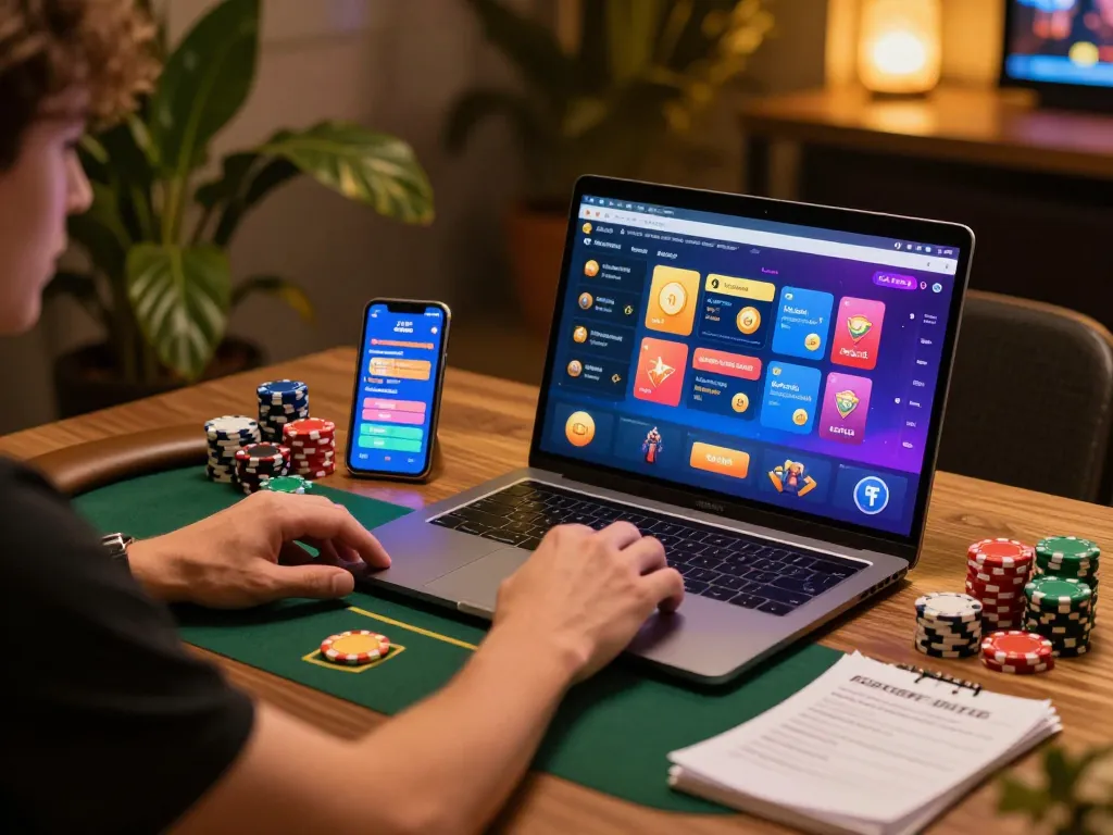 Player engaging with LC88 online casino interface while analyzing strategic betting notes