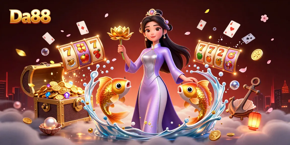 Experience Da88's excitement with stunning visuals showcasing vibrant casino gameplay elements.