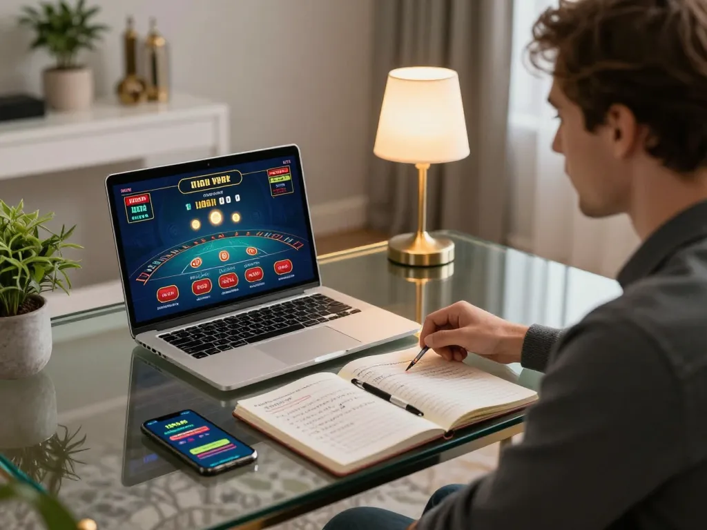 Engaging in live dealer blackjack at home while managing a bankroll with หน้าแรก 12PLAY app nearby.