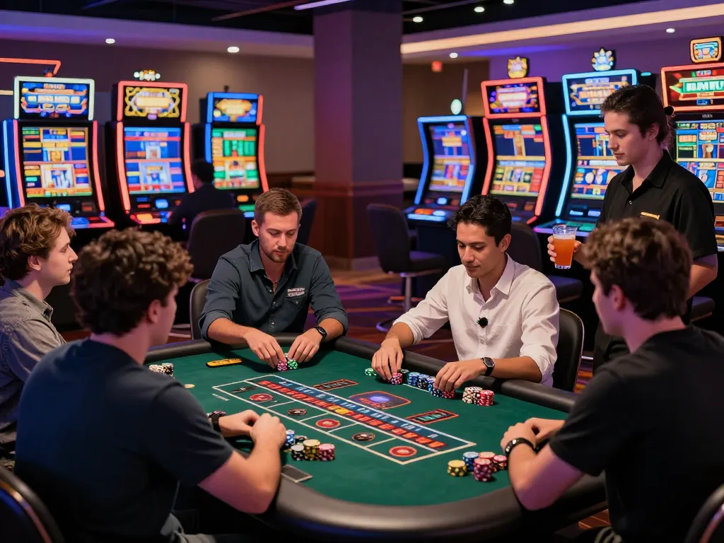 Engaging scene at 68win online casino showcasing players enjoying dynamic games and vibrant environment.
