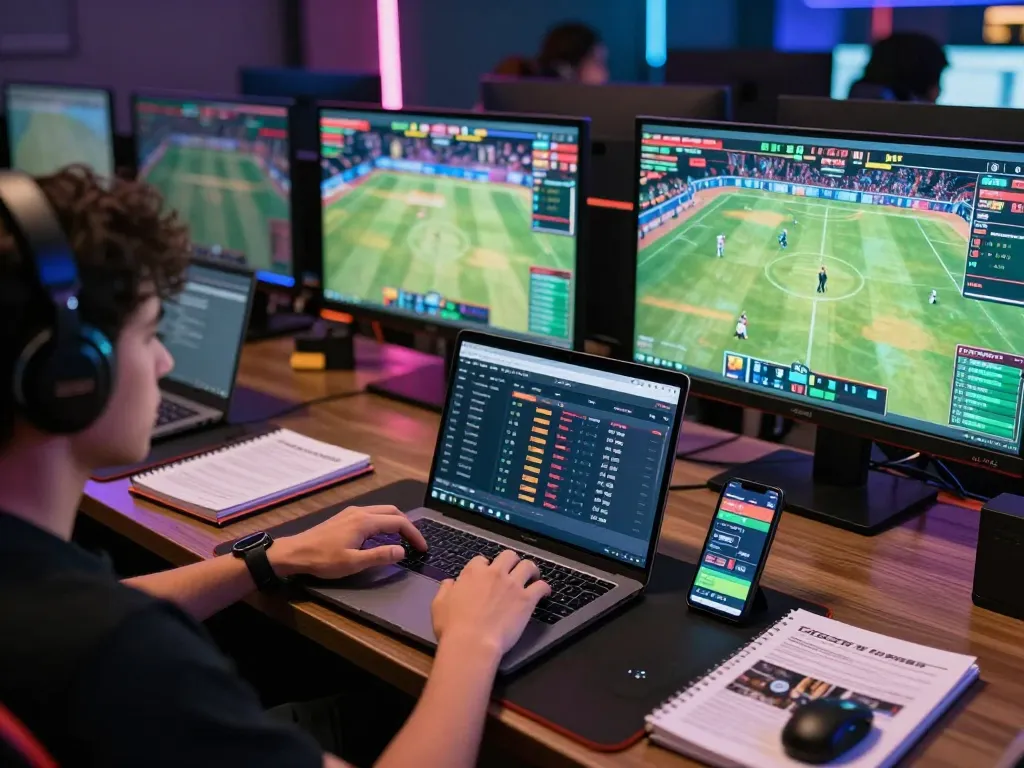 Person analyzing betting strategies on Tylekeo360 while engaging with live sports updates.