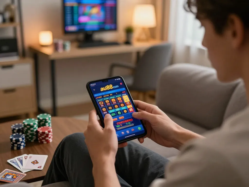 Engaging gameplay on au88 com mobile app, showcasing betting options and statistics.