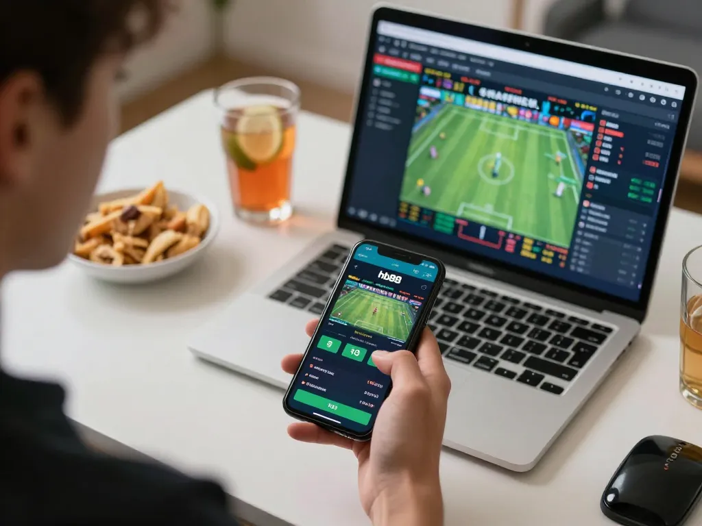 Engaging scene of online sports betting on the hb88 app, showcasing live odds and betting options for a dynamic gambling experience.