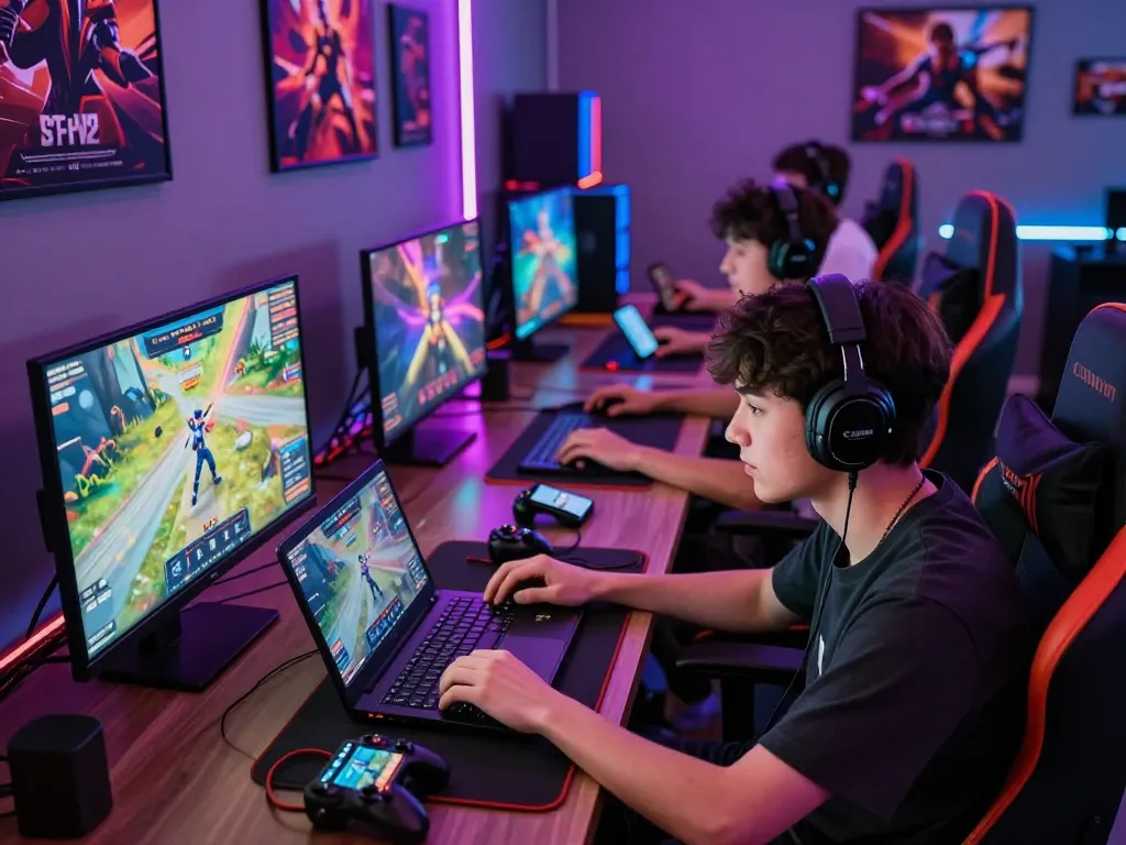 Online gaming excitement at https://hitclub68s.com/ with diverse players enjoying a vibrant gaming atmosphere.